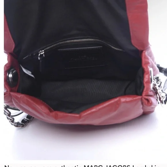 New never worn authentic MARC JACOBS LambskinThe Pillow Bag in Red